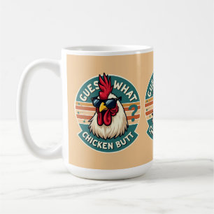 Rolig Retro Kyckling Butt Skämt Design Kaffemugg