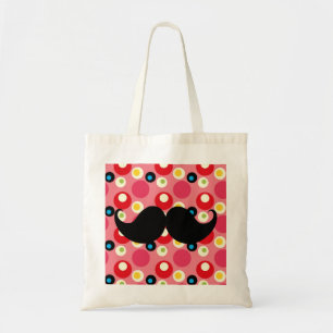 Rolig Retro mustasch på färgrik bakgrund för Tygkasse