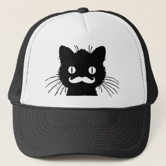 ROLIG RETRO MUSTASCH PÅ SVART KATTUNGE TRUCKERKEPS