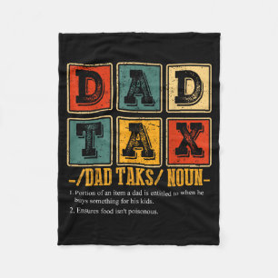 Rolig Retro Pappa Skatt Definition Pappa Pappa Hum Fleecefilt