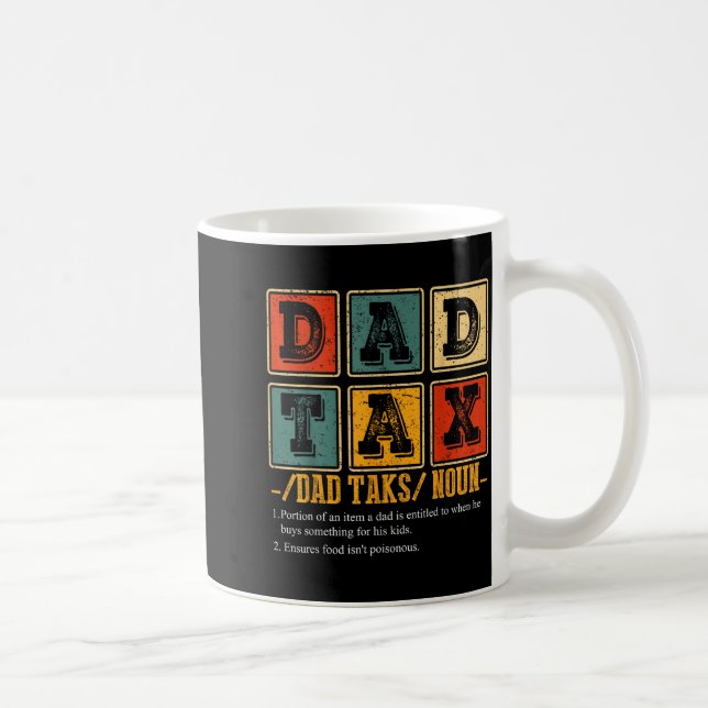 Rolig Retro Pappa Skatt Definition Pappa Pappa Hum Kaffemugg (Höger)