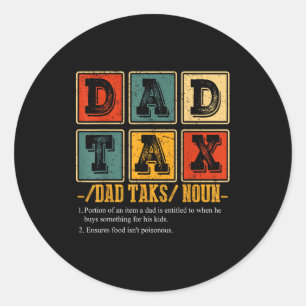 Rolig Retro Pappa Skatt Definition Pappa Pappa Hum Runt Klistermärke