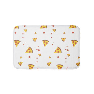 Rolig Retro Pepperoni Pizza Minimalistisk Mönster Badrumsmatta