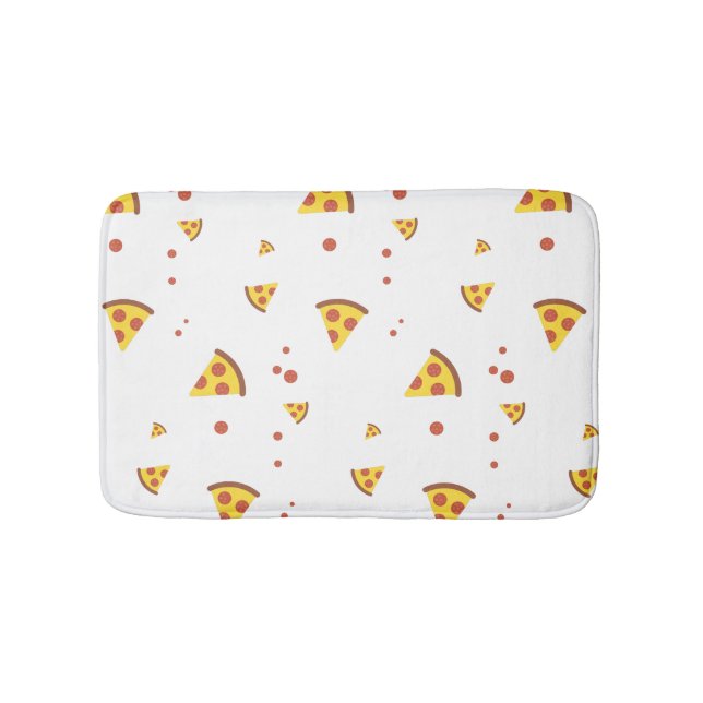 Rolig Retro Pepperoni Pizza Minimalistisk Mönster Badrumsmatta (Framsidan)