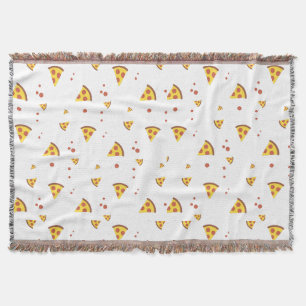 Rolig Retro Pepperoni Pizza Minimalistisk Mönster Filt