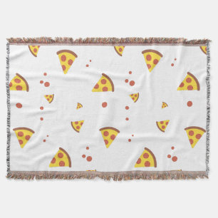 Rolig Retro Pepperoni Pizza Minimalistisk Mönster Filt