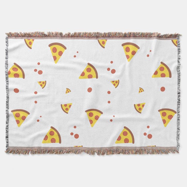 Rolig Retro Pepperoni Pizza Minimalistisk Mönster Filt (Framsidan)