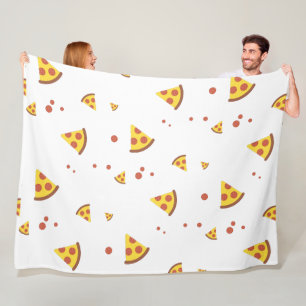 Rolig Retro Pepperoni Pizza Minimalistisk Mönster Fleecefilt