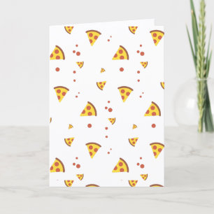 Rolig Retro Pepperoni Pizza Minimalistisk Mönster Kort