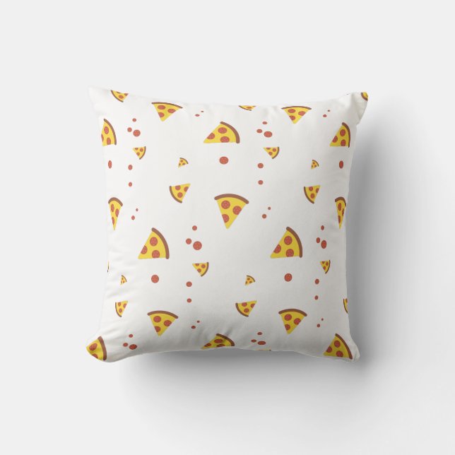Rolig Retro Pepperoni Pizza Minimalistisk Mönster Kudde (Framsida)