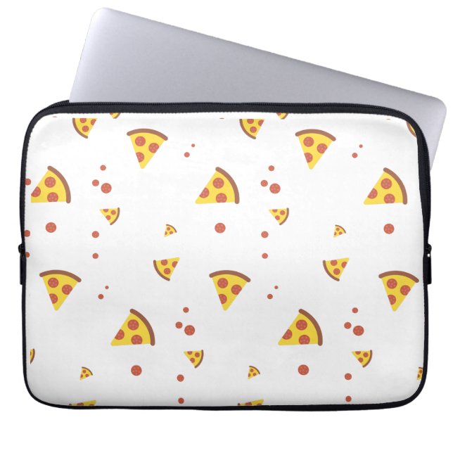 Rolig Retro Pepperoni Pizza Minimalistisk Mönster Laptop Fodral (Framsidan)