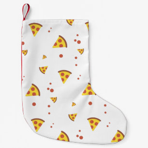 Rolig Retro Pepperoni Pizza Minimalistisk Mönster Liten Julstrumpa