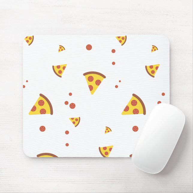 Rolig Retro Pepperoni Pizza Minimalistisk Mönster Musmatta (Med mus)