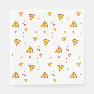 Rolig Retro Pepperoni Pizza Minimalistisk Mönster Pappersservett