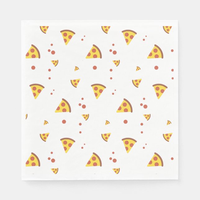 Rolig Retro Pepperoni Pizza Minimalistisk Mönster Pappersservett (Framsidan)