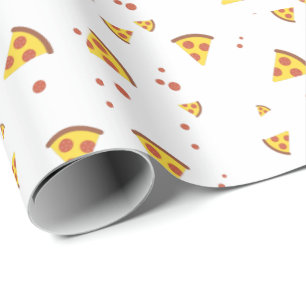 Rolig Retro Pepperoni Pizza Minimalistisk Mönster Presentpapper