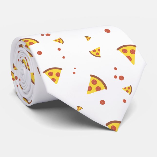Rolig Retro Pepperoni Pizza Minimalistisk Mönster Slips (Rullad)
