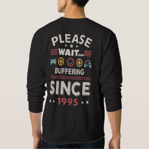 Rolig Retro Pixel Art T-Shirt   Buffrar Sedan 90 Lång Ärmad Tröja