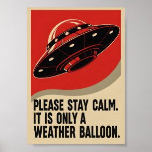 Rolig Retro Propaganda UFO Poster