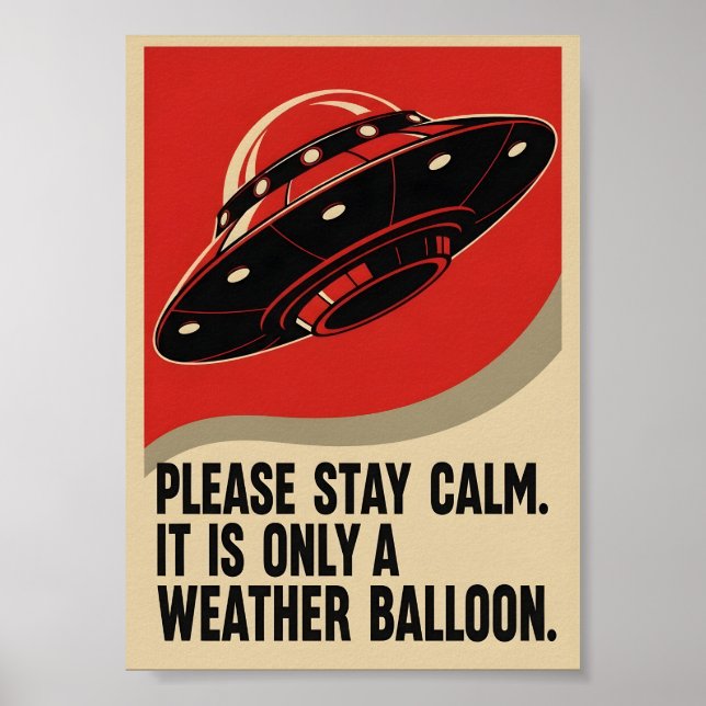 Rolig Retro Propaganda UFO Poster (Framsidan)
