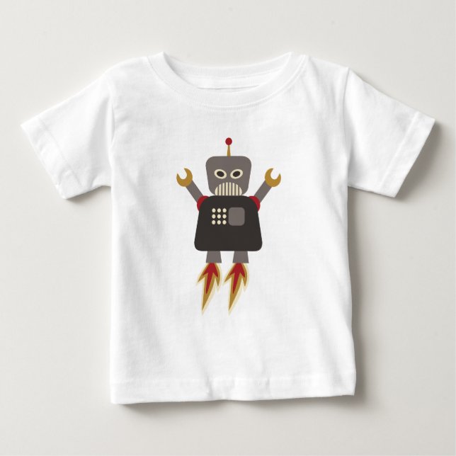 Rolig Retro raketrobot T-shirt (Framsida)