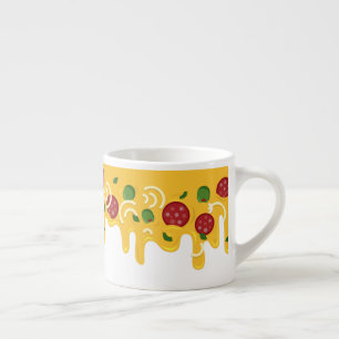 Rolig Retro Rinnande Pizzaost Keto Fest Espressomugg