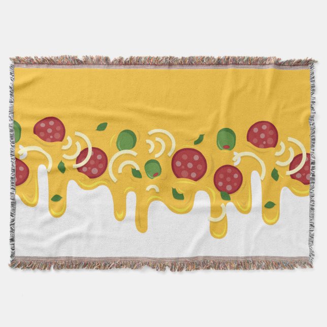 Rolig Retro Rinnande Pizzaost Keto Fest Filt (Framsidan)
