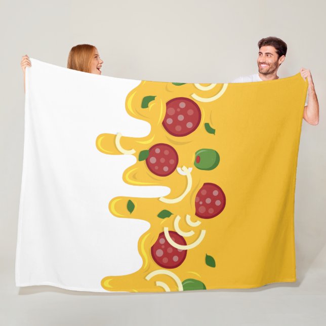 Rolig Retro Rinnande Pizzaost Keto Fest Fleecefilt (På plats)