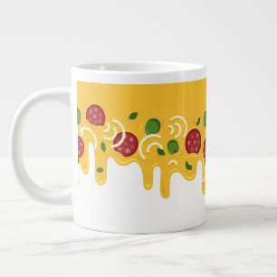 Rolig Retro Rinnande Pizzaost Keto Fest Jumbo Mugg