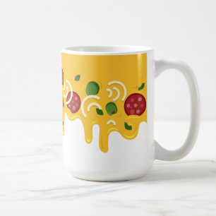 Rolig Retro Rinnande Pizzaost Keto Fest Kaffemugg