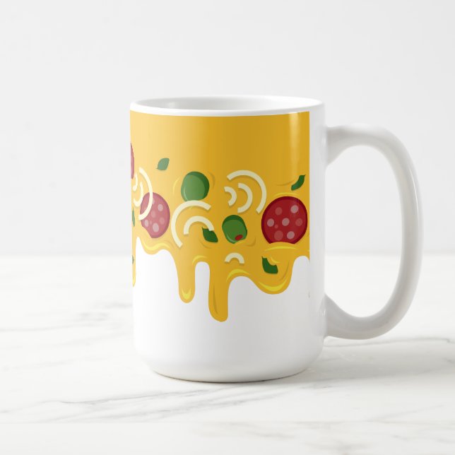Rolig Retro Rinnande Pizzaost Keto Fest Kaffemugg (Höger)