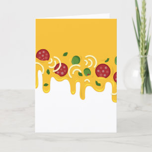 Rolig Retro Rinnande Pizzaost Keto Fest Kort