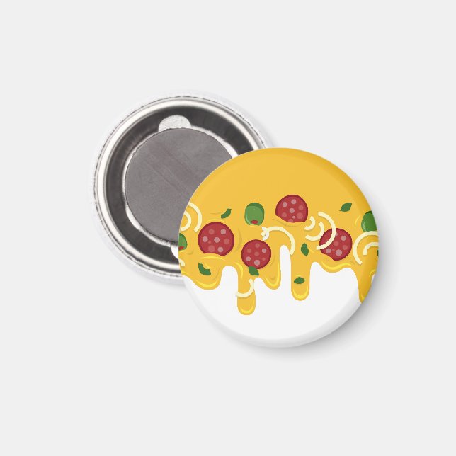 Rolig Retro Rinnande Pizzaost Keto Fest Magnet (Front/Back)