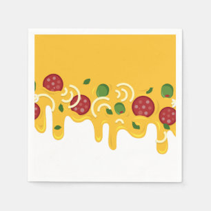 Rolig Retro Rinnande Pizzaost Keto Fest Pappersservett