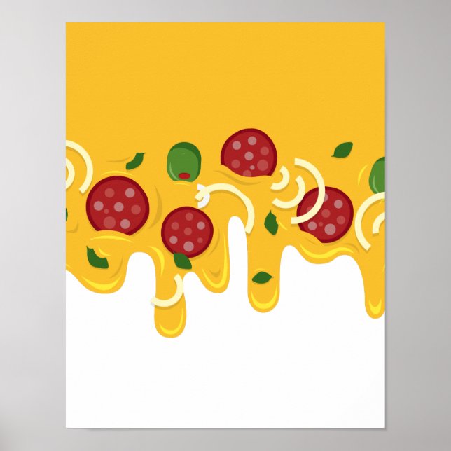 Rolig Retro Rinnande Pizzaost Keto Fest Poster (Framsidan)