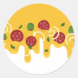 Rolig Retro Rinnande Pizzaost Keto Fest Runt Klistermärke