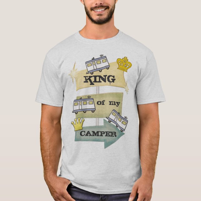 Rolig Retro RV-campare/släpT-tröja Tröja (Framsida)