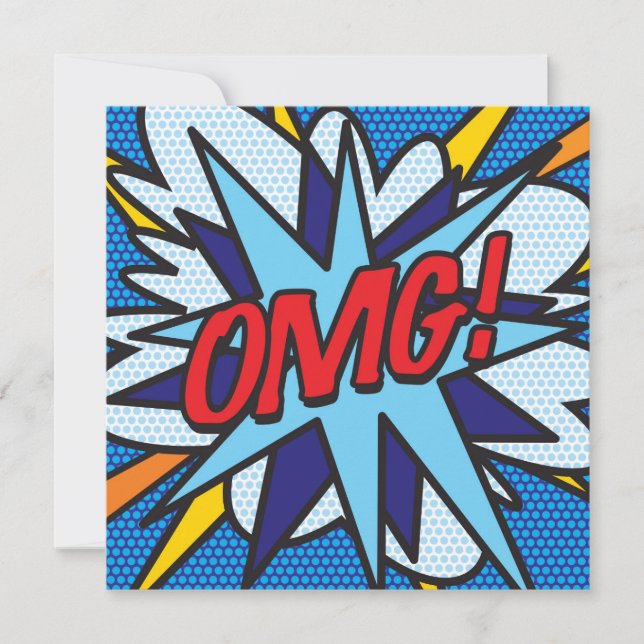 Rolig Retro Serietidning OMG Inbjudningar (Framsida)