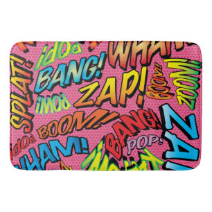 Rolig Retro Serietidning Pop Art Ljud Badrumsmatta