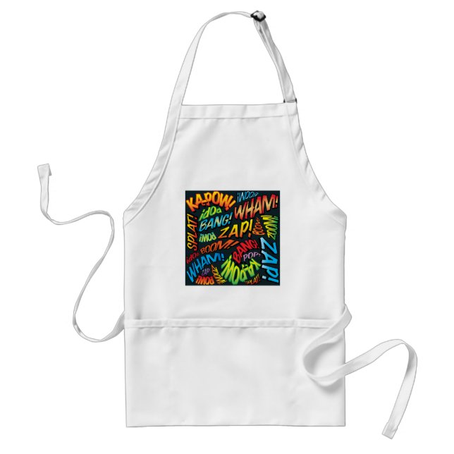 Rolig Retro Serietidning Pop Art Ljud Förkläde (Framsidan)