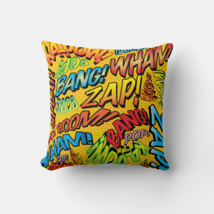 Rolig Retro Serietidning Pop Art Ljud Kudde