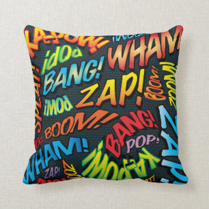 Rolig Retro Serietidning Pop Art Ljud Kudde