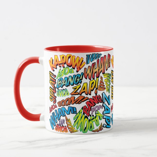 Rolig Retro Serietidning Pop Art Ljud Mugg (Vänster)
