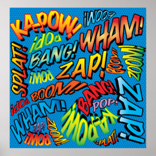 Rolig Retro Serietidning Pop Art Ljud Poster