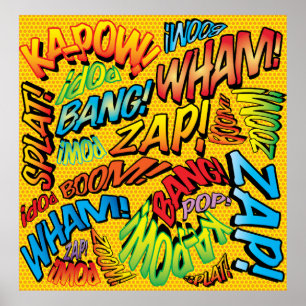 Rolig Retro Serietidning Pop Art Ljud Poster