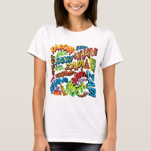 Rolig Retro Serietidning Pop Art Ljud T Shirt