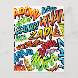 Rolig Retro Serietidning Pop Art Ljud Vykort