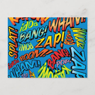 Rolig Retro Serietidning Pop Art Ljud Vykort