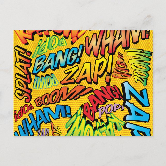 Rolig Retro Serietidning Pop Art Vykort (Framsida)