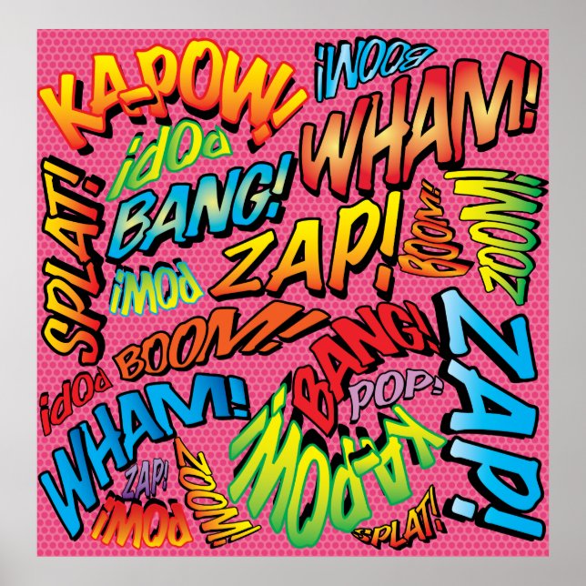 Rolig Retro Serietidning Pop Artt Ljud Poster (Framsidan)